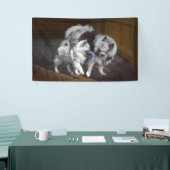 Keeshond Playtime Malerei - Niedliche Original Dog Banner (Messeveranstaltung)