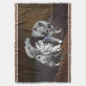 Keeshond Playtime Malerei - Niedliche Original Dog Decke (Vorderseite Vertikal)