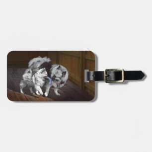 Keeshond Playtime Malerei - Niedliche Original Dog Gepäckanhänger