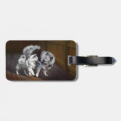 Keeshond Playtime Malerei - Niedliche Original Dog Gepäckanhänger (Rückseite horizontal)