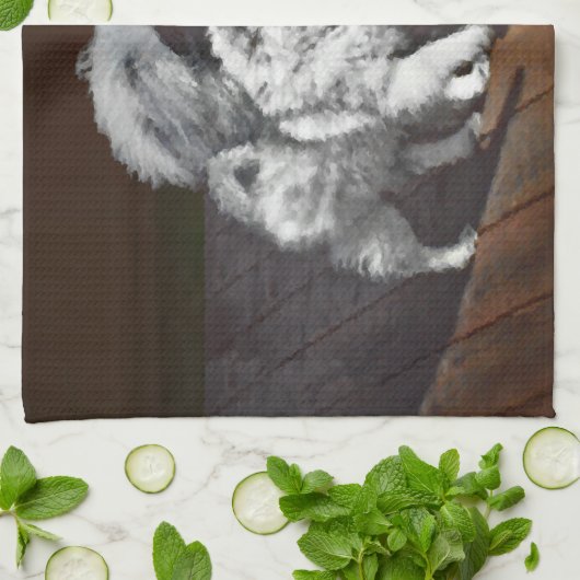 Keeshond Playtime Malerei - Niedliche Original Dog Geschirrtuch (Gefaltet)