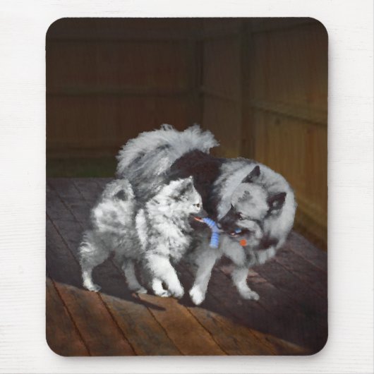 Keeshond Playtime Malerei - Niedliche Original Dog Mousepad (Vorne)