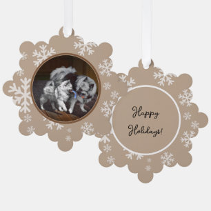 Keeshond Playtime Malerei - Niedliche Original Dog Ornament Karte
