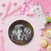 Keeshond Playtime Malerei - Niedliche Original Dog Pappteller (Party)