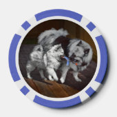 Keeshond Playtime Malerei - Niedliche Original Dog Pokerchips (Rückseite)