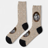 Keeshond Playtime Malerei - Niedliche Original Dog Socken (Linkes Detail)