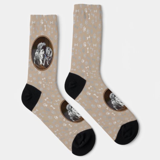 Keeshond Playtime Malerei - Niedliche Original Dog Socken (Rechts)