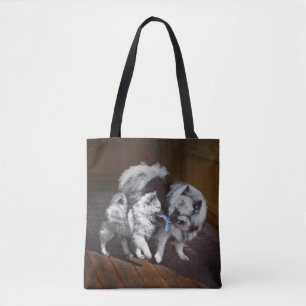 Keeshond Playtime Malerei - Niedliche Original Dog Tasche