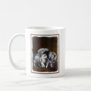 Keeshond Playtime Painting - Cute Original Dog Art Kaffeetasse