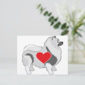 Keeshond Postkarte (Stehend Vorderseite)