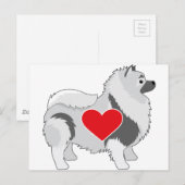 Keeshond Postkarte (Vorne/Hinten)