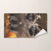 Keeshond Puppy Autumn Delight Pumpkin Badhandtuch Set (Handtuch)