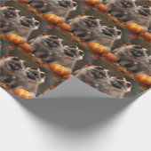 Keeshond Puppy Autumn Delight Pumpkin Geschenkpapier (Ecke)