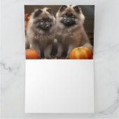 Keeshond Puppy Autumn Delight Pumpkin Karte (Innenseite)