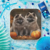 Keeshond Puppy Autumn Delight Pumpkin Pappteller (Party)