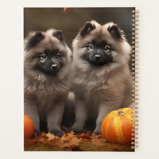 Keeshond Puppy Autumn Delight Pumpkin Planer (Rückseite)