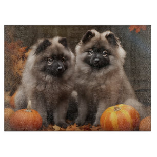 Keeshond Puppy Autumn Delight Pumpkin Schneidebrett