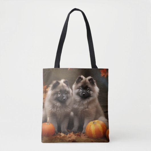 Keeshond Puppy Autumn Delight Pumpkin Tasche (Vorderseite)