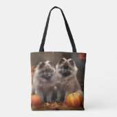 Keeshond Puppy Autumn Delight Pumpkin Tasche (Rückseite)