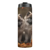 Keeshond Puppy Autumn Delight Pumpkin Thermosbecher (Vorderseite)