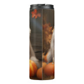 Keeshond Puppy Autumn Delight Pumpkin Thermosbecher (Rückseite)