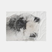 Keeshond Puppy Zeichne - Niedliche Original Hundek Fleecedecke (Vorderseite (Horizontal))