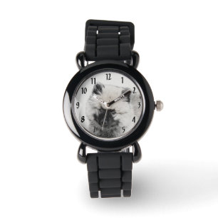 Keeshond Puppy Zeichnend - Niedliche Original Hund Armbanduhr