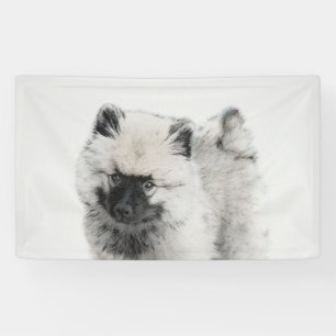 Keeshond Puppy Zeichnend - Niedliche Original Hund Banner