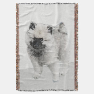 Keeshond Puppy Zeichnend - Niedliche Original Hund Decke