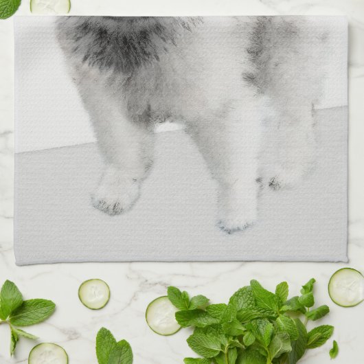 Keeshond Puppy Zeichnend - Niedliche Original Hund Geschirrtuch (Gefaltet)