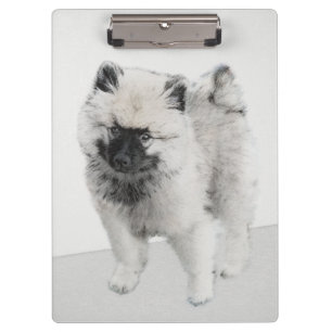Keeshond Puppy Zeichnend - Niedliche Original Hund Klemmbrett