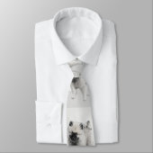 Keeshond Puppy Zeichnend - Niedliche Original Hund Krawatte (Gebunden)