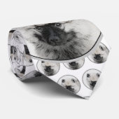 Keeshond Puppy Zeichnend - Niedliche Original Hund Krawatte (Gerollt)