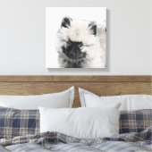 Keeshond Puppy Zeichnend - Niedliche Original Hund Leinwanddruck (Insitu (Schlafzimmer))