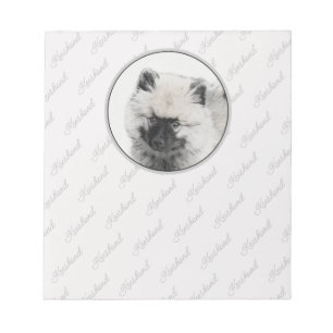 Keeshond Puppy Zeichnend - Niedliche Original Hund Notizblock