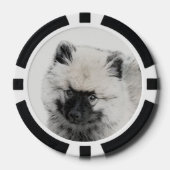 Keeshond Puppy Zeichnend - Niedliche Original Hund Pokerchips (Vorderseite)