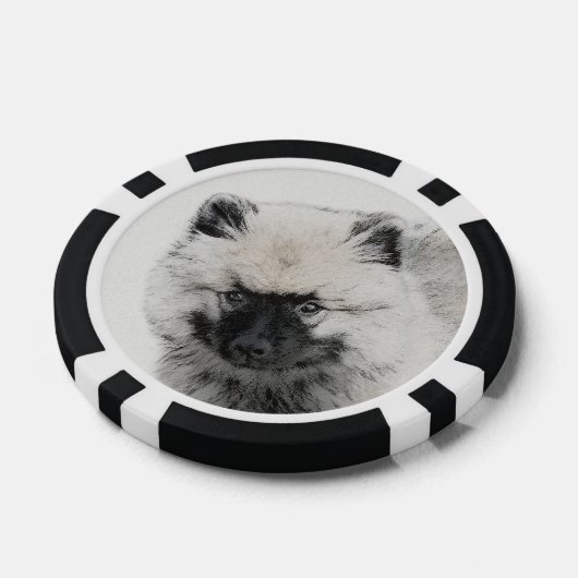 Keeshond Puppy Zeichnend - Niedliche Original Hund Pokerchips (Einzeln)