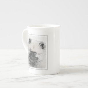 Keeshond Puppy Zeichnend - Niedliche Original Hund Porzellantasse