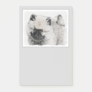 Keeshond Puppy Zeichnend - Niedliche Original Hund Post-it Klebezettel