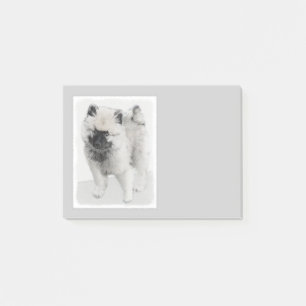Keeshond Puppy Zeichnend - Niedliche Original Hund Post-it Klebezettel