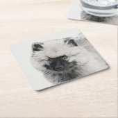 Keeshond Puppy Zeichnend - Niedliche Original Hund Rechteckiger Pappuntersetzer (angewinkelt)