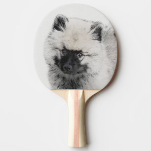 Keeshond Puppy Zeichnend - Niedliche Original Hund Tischtennis Schläger