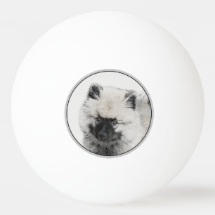 Keeshond Puppy Zeichnend - Niedliche Original Hund Tischtennisball