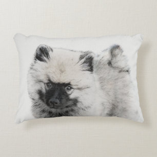 Keeshond Puppy Zeichnend - Niedliche Original Hund Zierkissen