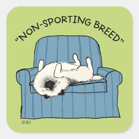 Keeshond-Rasse | Funny Keesie Dog Quadratischer Aufkleber (Vorderseite)