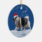 Keeshond Santa Christmas Keramik Ornament (Rechts)