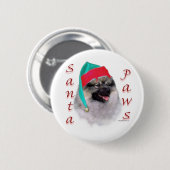 Keeshond Santa Paws Button (Vorne & Hinten)