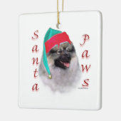 Keeshond Santa Paws Keramikornament (Links)