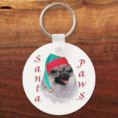 Keeshond Santa Paws Schlüsselanhänger (Rückseite)