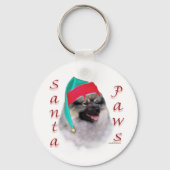 Keeshond Santa Paws Schlüsselanhänger (Rückseite)